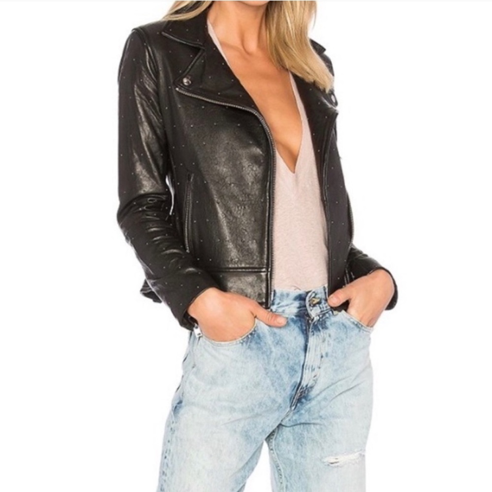 IRO Black Studded Leather Jacket